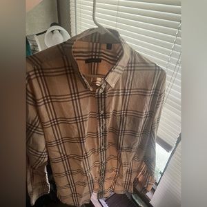 Burberry London men’s tan brown long sleeve.